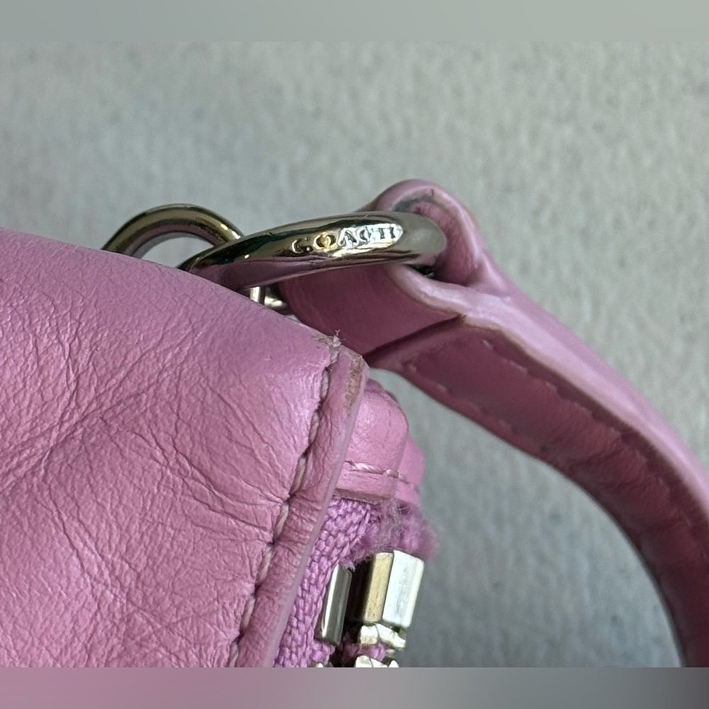 Coach Crosby 36552 Pink Crossbody Calf Leather Double Zipper TurnLock Purse - Picture 13 of 16